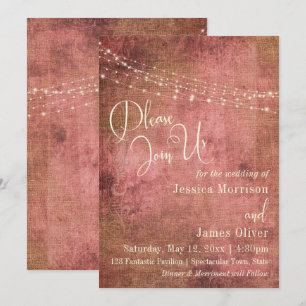 Rustic Roze & Jute Vintage Typografie Trouw 2b Kaart
