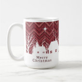 Rustic Roze Kerst Dorps Chevron Brei  Koffiemok (Links)