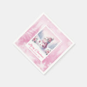 Rustic Roze Kerstscene Kinderfeest Xmas Servet (Hoek)
