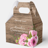 Rustic Roze Klaprozen Quinceañera Bedankdoosjes (Voorkant)