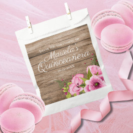 Rustic Roze Klaprozen Quinceañera Bedankzakje