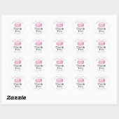 Rustic Roze Macaron Bedankt Ronde Sticker (Vel)