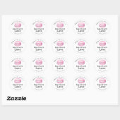 Rustic Roze Macaron Gebakken met Liefde Ronde Sticker (Vel)