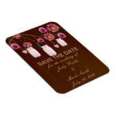 Rustic roze moeraspot bespaart de datum magneet (Rechterzijde)