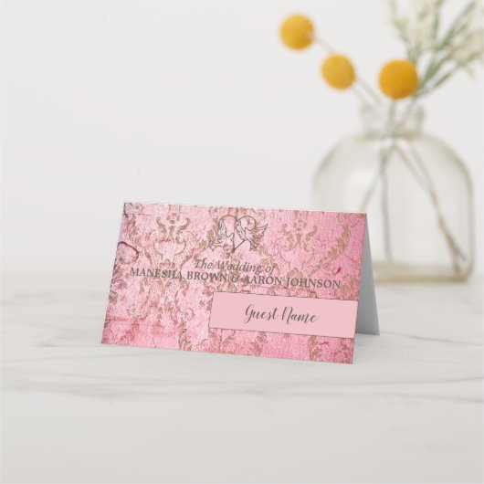 Rustic Roze - Plaatshouder Plaatskaartje (Voorkant)