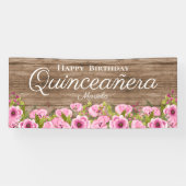 Rustic Roze Poppies Quinceañera Spandoek (Horizontaal)