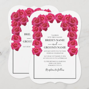 Rustic roze Roses Wedding Invitations Kaart