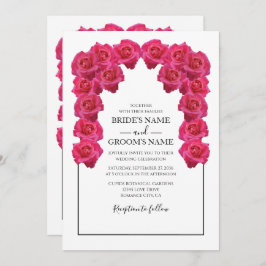 Rustic roze Roses Wedding Invitations Kaart
