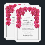 Rustic roze Roses Wedding Invitations Kaart<br><div class="desc">Dit ontwerp is uitgerust met roze rozen die roze zijn. De roze rozen worden gecomplimenteerd door een elegante zwarte rand. De roze tinten van de roos bloemen creëer een rustige florale tuin. Elegant huwelijksuitnodigingsontwerp met moderne elementen. Er zijn ook overeenkomende trouwbenodigdheden en andere huwelijksuitnodigingsformaten beschikbaar.</div>