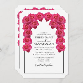 Rustic roze Roses Wedding Invitations Kaart