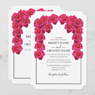 Rustic roze Roses Wedding Invitations Kaart
