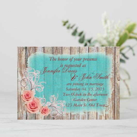 Rustic roze roze roodbruinbruistoezeggende tr1 kaart (Staand voorkant)