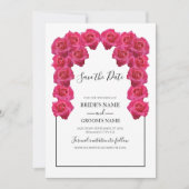 Rustic roze rozen die de datum opslaan save the date (Voorkant)