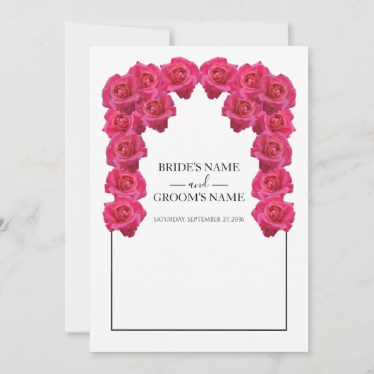 Rustic roze rozen die de datum opslaan save the date (Achterkant)