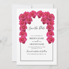 Rustic roze rozen die de datum opslaan save the date