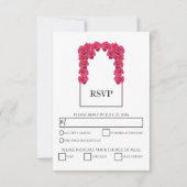 Rustic roze rozen maaltijdopties RSVP-Kaarten RSVP Kaartje (Voorkant)