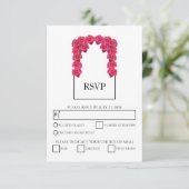 Rustic roze rozen maaltijdopties RSVP-Kaarten RSVP Kaartje (Staand voorkant)