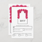 Rustic roze rozen maaltijdopties RSVP-Kaarten RSVP Kaartje (Voorkant / Achterkant)