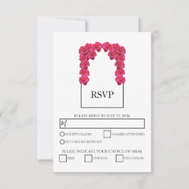 Rustic roze rozen maaltijdopties RSVP-Kaarten RSVP Kaartje