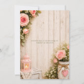 Rustic Roze Rozen Metselwerk Lamp Lace | Kaart (Achterkant)
