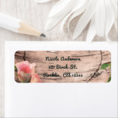 Rustic roze rozen & wijnstokken White Birch Invita Etiket (Insitu)