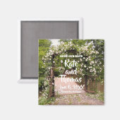 Rustic Roze Ruwen Bieden Opslaan Datum Magnet (Voorkant / Achterkant)