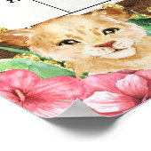 Rustic Roze Safari Baby Verwachte Datum Kalender Poster (Hoek)