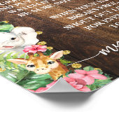 Rustic Roze Safari M'n Vlies Gebroken Shower Spel Poster (Hoek)