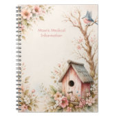 Rustic Roze Vogelhuis Medische Informatie | Notitieboek (Voorkant)