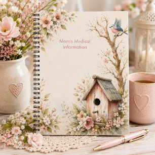 Rustic Roze Vogelhuis Medische Informatie Notitieboek