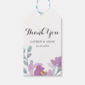 Rustic Roze Waterverf Bloem Bruiloft Cadeaulabel (Voorkant)