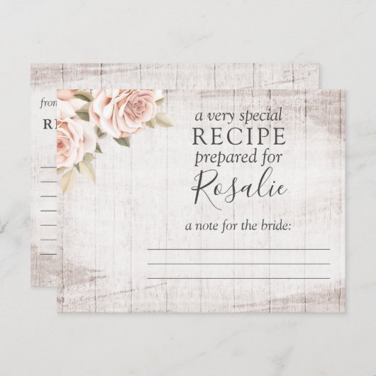 Rustic Rozen met houtwaren - recept - kaart voor b (Voorkant / Achterkant)