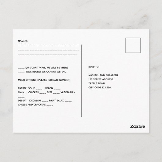 RUSTIC RSVP Mason Jars Strings Lights budget Briefkaart (Achterkant)