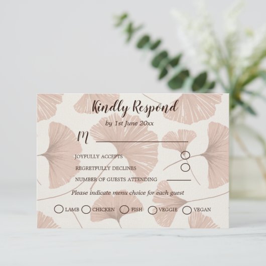 Rustic RSVP Terracotta Botanical Wedding (Staand voorkant)