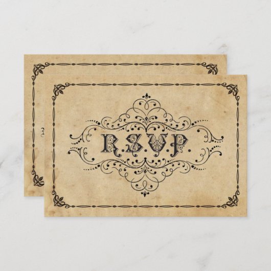 Rustic  RSVP Wedding Ceremonie Aankondiging (Voorkant / Achterkant)