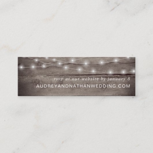 Rustic RSVP Wedding Website | Mini-Kaarten Mini Visitekaartje (Voorkant)