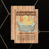 Rustic Rubber Ducky Bubbles Baby shower Informatiekaartje