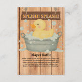 Rustic Rubber Ducky Bubbles Baby shower Informatiekaartje (Voorkant)