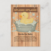 Rustic Rubber Ducky Bubbles Baby shower Informatiekaartje (Voorkant)