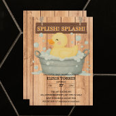 Rustic Rubber Ducky Bubbles Baby shower Kaart