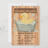 Rustic Rubber Ducky Bubbles Baby shower Kaart (Voorkant)