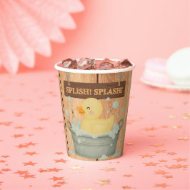 Rustic Rubber Ducky Bubbles Baby shower Papieren Bekers