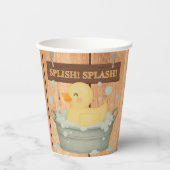 Rustic Rubber Ducky Bubbles Baby shower Papieren Bekers (Voorkant)