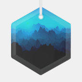 Rustic Rugged Blue Jagged Mountains Suncatcher Glas Ornament (Voorkant)
