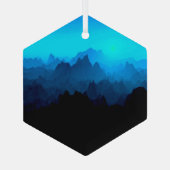 Rustic Rugged Blue Jagged Mountains Suncatcher Glas Ornament (Achterkant)