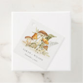 Rustic Rust Oranje paddenstoel Fern Foliage Weddin Bedankjes Labels (In situ)