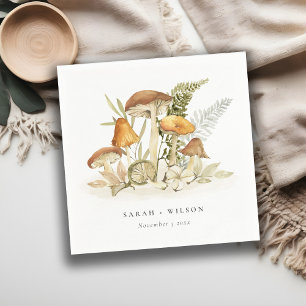 Rustic Rust Oranje paddenstoel Fern Foliage Weddin Servet