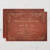 Rustic Rust Oranje Red Vineyard Wedding Shower Kaart (Voorkant / Achterkant)