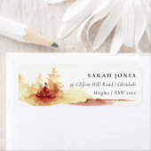 Rustic Rust Oranje Yellow Herfst Trees Adres Etiket (Insitu)