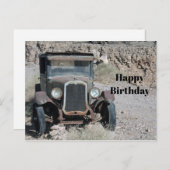 Rustic Rusted Car Photo Birthday Briefkaart (Voorkant / Achterkant)